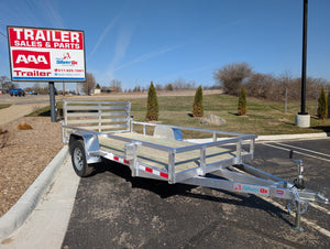 Silver Ox 6x12 Single Axle Aluminum Utility Trailer with Bi Fold Gate