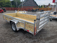 Silver Ox 5x12 Single Axle Woody 3 Board Woodside Aluminum Utility Trailer w Bi-Fold Ramp Gate - view 2