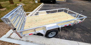 Silver Ox 6x12 Single Axle Aluminum Utility Trailer with Bi Fold Gate