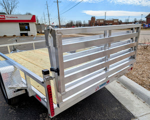 Silver Ox 6x12 Single Axle Aluminum Utility Trailer with Bi Fold Gate