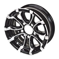 13x5 RSR Aluminum Trailer Wheel — 5-Lug on 4.5" Bolt Pattern, Black Inlay Machined Spoke Finish | WA326
