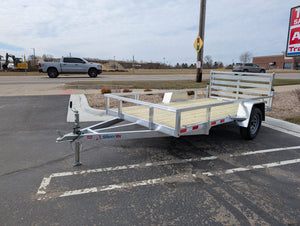 Silver Ox 6x12 Single Axle Aluminum Utility Trailer with Bi Fold Gate