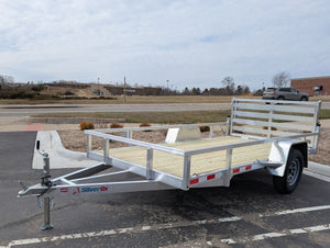 Silver Ox 6x12 Single Axle Aluminum Utility Trailer with Bi Fold Gate