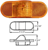 Sealed, 6-1/2" Mid-Ship Turn Signal and Side Marker Light - Amber - component detail | AAA Trailer