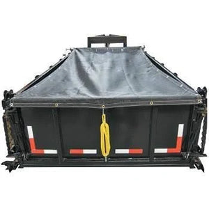 7ft x 15ft Wide Dump Trailer Complete Tarp Kit Standard Duty, 10 Mil, Black, PVC Coated Polyester