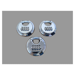Shrouded Stainless Combination Steel Pad Keyless Lock 3 pack Cargo Trailers - full product view | AAA Trailer