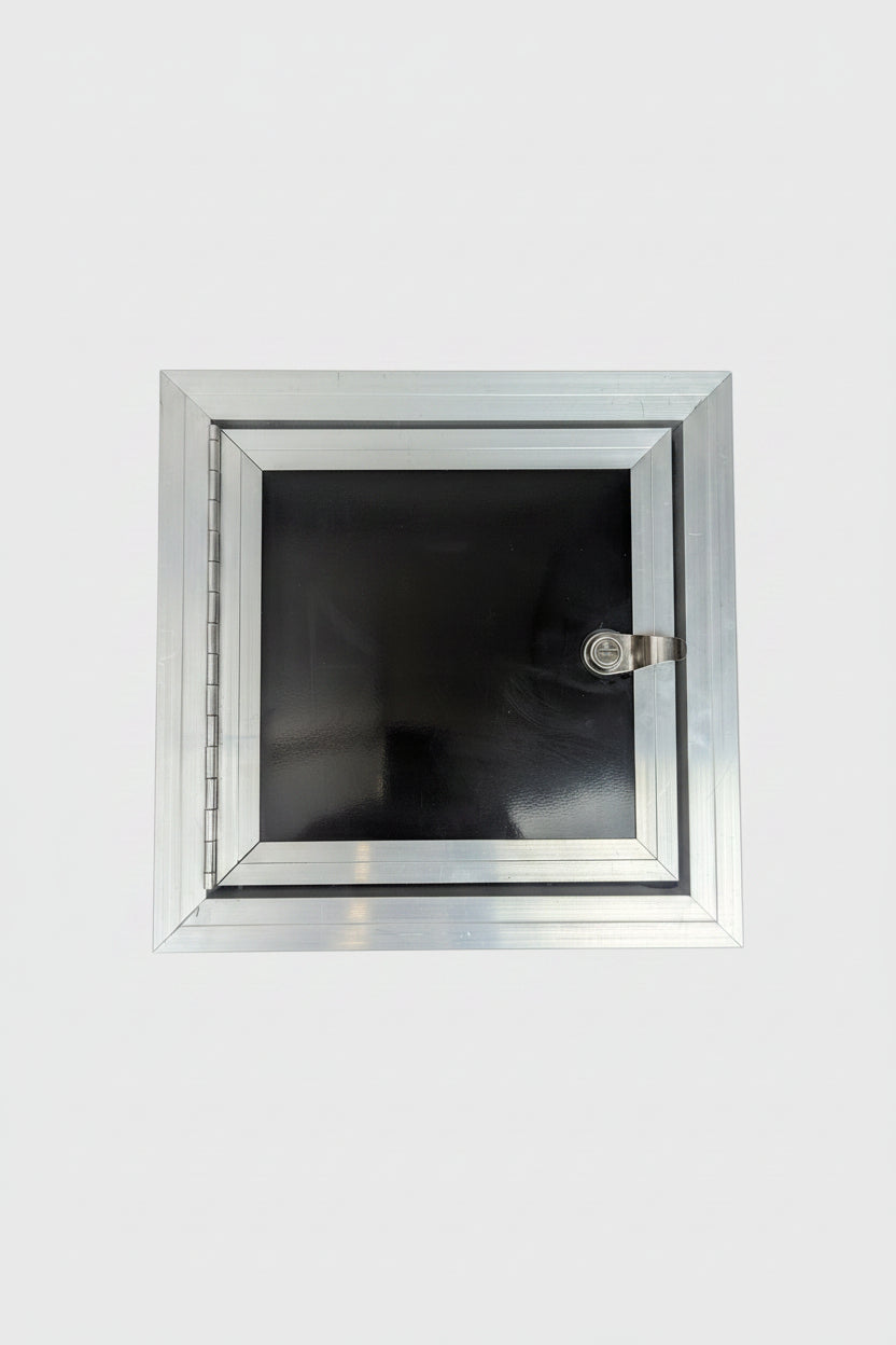 Aluminum Side Access Fuel Door for Cargo & Snowmobile Trailers – Locking Hatch