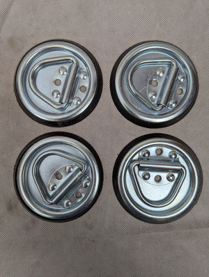 Sierra Pacific Engineering 4-Pack Steel D-Ring Tie-Downs - full product view | AAA Trailer
