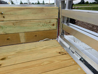Silver Ox 6x10 Single Axle Woody 3 Board Woodside Aluminum Utility Trailer w Bi-Fold Ramp - 2,500 lb, 6x10 - close-up view | 