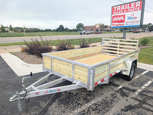 Silver Ox 6x10 Single Axle Woody 3 Board Woodside Aluminum Utility Trailer w Bi-Fold Ramp - 2,500 lb, 6x10 - full product vie