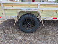 Silver Ox 6x12 Aluminum Utility Trailer – 24” Sides | Ramp Gate | ELECTRIC BRAKES - 2,715 lb, 6x12 - close-up view | AAA Trai