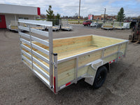 Silver Ox 6x12 Aluminum Utility Trailer – 24” Sides | Ramp Gate | ELECTRIC BRAKES - 2,715 lb, 6x12 - close-up view | AAA Trai
