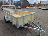Silver Ox 6x12 Aluminum Utility Trailer – 24” Sides | Ramp Gate | ELECTRIC BRAKES - 2,715 lb, 6x12 - close-up view | AAA Trai