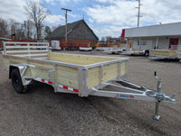Silver Ox 6x12 Aluminum Utility Trailer – 24” Sides | Ramp Gate | ELECTRIC BRAKES - 2,715 lb, 6x12 - close-up view | AAA Trai