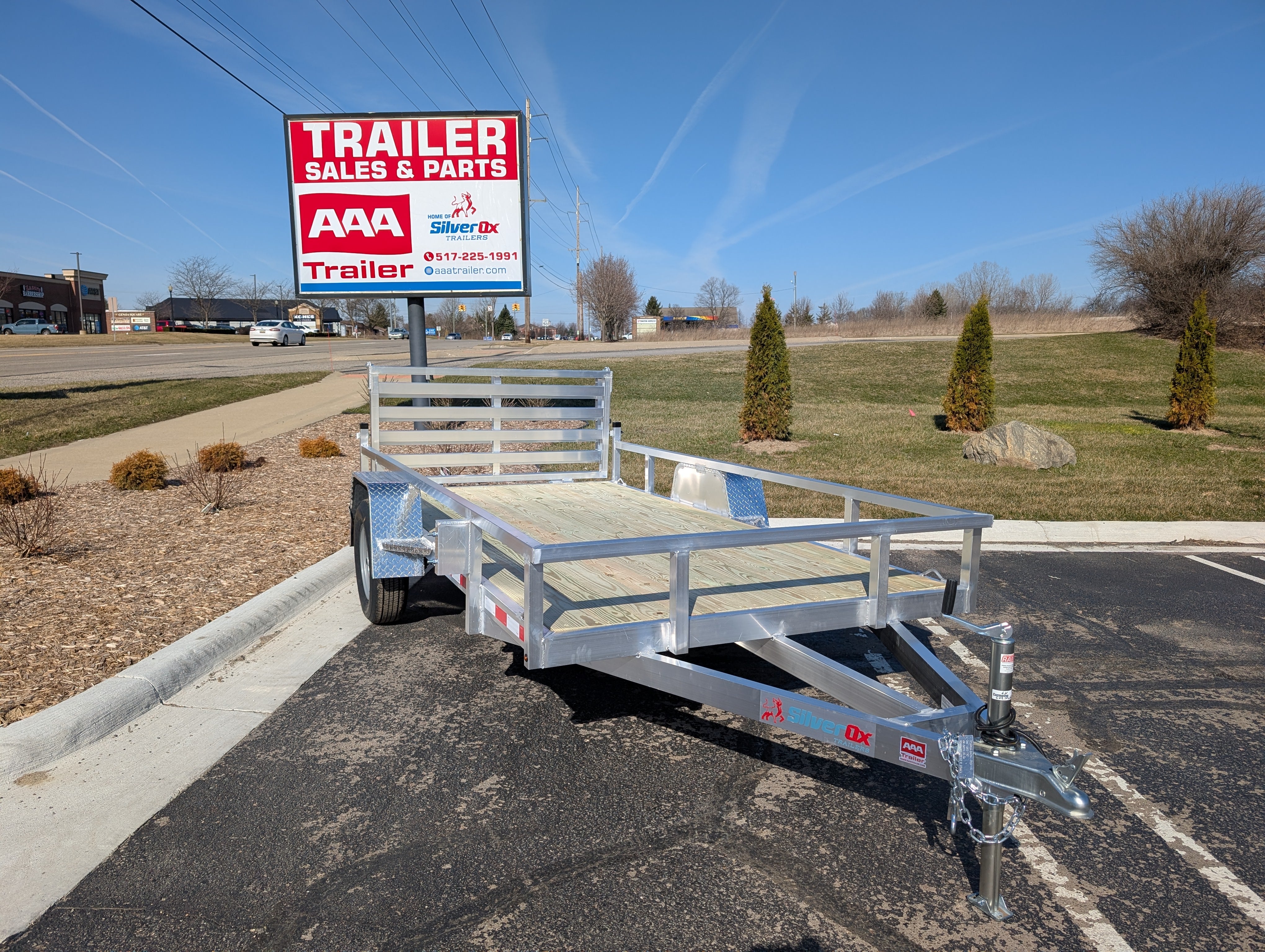 Silver Ox 6x12 Single Axle Aluminum Utility Trailer with Bi Fold Gate