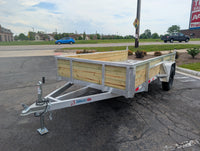 Silver Ox 6x12 Woody Trailer — front coupler and A-frame tongue showing 2-inch ball coupler, top-wind jack and Silver Ox branding