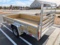 Silver Ox 6x12 Single Axle Woody 3 Board Woodside Aluminum Utility Trailer - 785 lb, 6x12 - close-up view | AAA Trailer