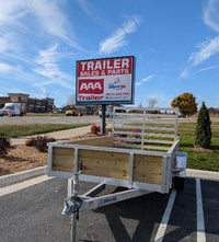 Silver Ox 6x12 Single Axle Woody 3 Board Woodside Aluminum Utility Trailer - 785 lb, 6x12 - close-up view | AAA Trailer