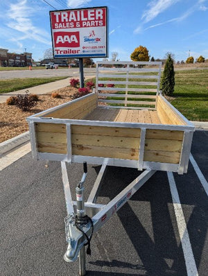 Silver Ox 6x12 Single Axle Woody 3 Board Woodside Aluminum Utility Trailer - 785 lb, 6x12 - full product view | AAA Trailer
