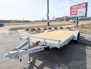 Silver Ox 7K 16+2 Aluminum Car Hauler Trailer – Heavy Duty Car Trailer - 5,340 lb, 2x6 - full product view | AAA Trailer