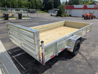 Silver Ox 7x14 aluminum ATV trailer - 3500 lb single axle with leaf spring suspension and aluminum wheel