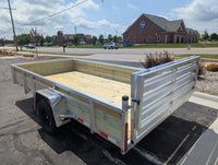 Silver Ox 7x14 aluminum ATV trailer - aluminum deck floor with 18 inch wood side containment