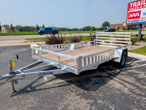 Silver Ox 7x14 Aluminum ATV Trailer – Side Ramps & Rear Ramp Gate - 3,500 lb, 7x14 - full product view | AAA Trailer