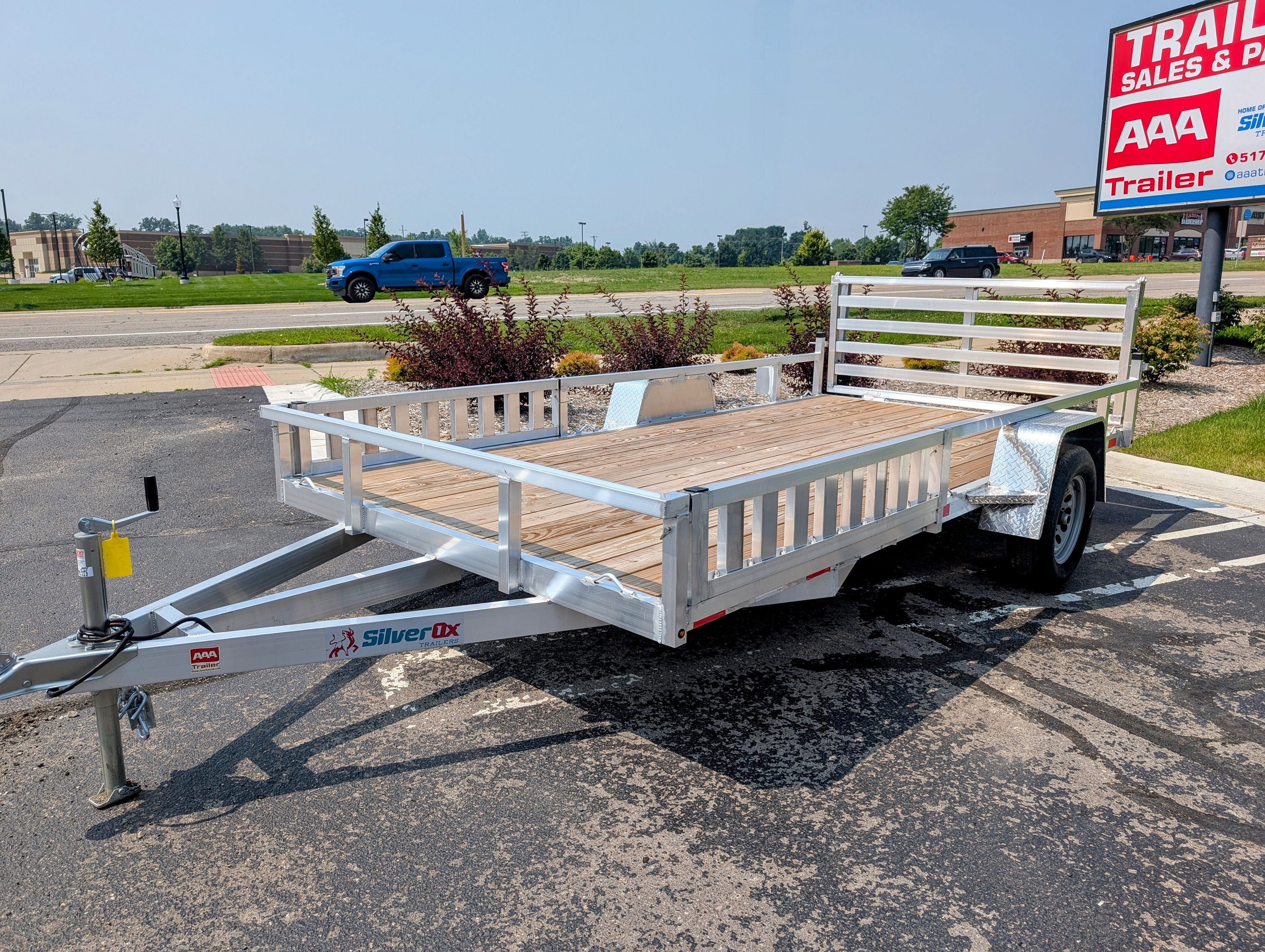 Silver Ox 7x14 Aluminum ATV Trailer – Side Ramps & Rear Ramp Gate