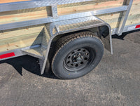 Silver Ox 7x14 aluminum trailer - on display at AAA Trailer dealership in Howell, MI