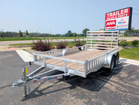 Silver Ox 7x14 aluminum tandem axle trailer with side ATV ramps