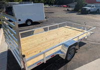 Silver Ox 7x14 Aluminum Utility Trailer – Single Axle – Rear Ramp - 3,500 lb, 7x14 - close-up view | AAA Trailer