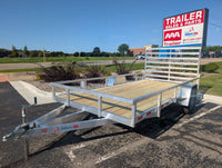 Silver Ox 7x14 Aluminum Utility Trailer – Single Axle – Rear Ramp - 3,500 lb, 7x14 - alternate angle | AAA Trailer