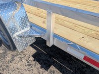 Silver Ox 7x14 Aluminum Utility Trailer – Single Axle – Rear Ramp - 3,500 lb, 7x14 - close-up view | AAA Trailer