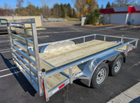 Silver Ox 7X14 Tandem Axle Aluminum Utility Trailer with 2 ft Dovetail - 3,500 lb, 7x14 - alternate angle | AAA Trailer