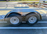 Silver Ox 7X14 Tandem Axle Aluminum Utility Trailer with 2 ft Dovetail - 3,500 lb, 7x14 - close-up view | AAA Trailer