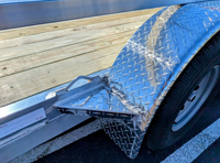Silver Ox 7X14 Tandem Axle Aluminum Utility Trailer with 2 ft Dovetail - 3,500 lb, 7x14 - close-up view | AAA Trailer