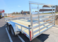 Silver Ox 7X14 Tandem Axle Aluminum Utility Trailer with 2 ft Dovetail - 3,500 lb, 7x14 - close-up view | AAA Trailer