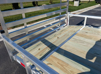 Silver Ox 7X14 Tandem Axle Aluminum Utility Trailer with 2 ft Dovetail - 3,500 lb, 7x14 - close-up view | AAA Trailer