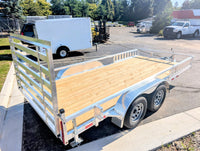 Silver Ox 7x16 tandem aluminum utility trailer - aluminum deck floor with tie down points