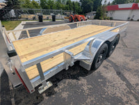 Silver Ox 7x16 tandem aluminum utility trailer HD - tongue, coupler and safety chains