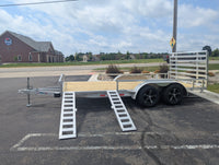 Silver Ox 7x16 tandem aluminum utility trailer HD - on display at AAA Trailer dealership in Howell, MI