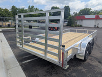 Silver Ox 7x16 tandem aluminum utility trailer HD - aluminum fender and tandem wheel detail