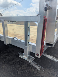 Silver Ox 7x16 tandem aluminum utility trailer HD - interior deck view from rear
