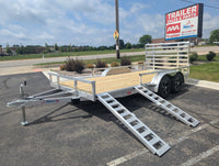 Silver Ox 7x16 tandem axle aluminum utility trailer with HD package and ATV side ramps - main photo at AAA Trailer in Howell Michigan