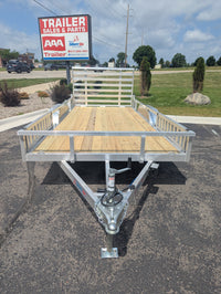 Silver Ox 7x16 tandem aluminum utility trailer HD - folding rear ramp gate for loading equipment