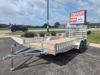 Silver Ox 7x16 tandem aluminum utility trailer HD - exterior side view showing dual axles and aluminum frame