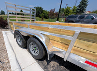 Silver Ox 7x16 Tandem Axle 18" High Woodside Trailer w HD Package - 1550 lbs, 7x16 - close-up view | AAA Trailer