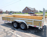 Silver Ox 7x16 Tandem Axle 18" High Woodside Trailer w HD Package - 1550 lbs, 7x16 - close-up view | AAA Trailer