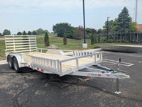 Silver Ox  7x18 Tandem Axle Heavy Duty Aluminum Utility Trailer with ATV Side Ramps - 5,500 lb, 7x18 - close-up view | AAA Tr