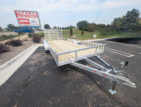 Silver Ox  7x18 Tandem Axle Heavy Duty Aluminum Utility Trailer with ATV Side Ramps - 5,500 lb, 7x18 - close-up view | AAA Tr